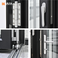 Porte pliante en aluminium à rupture de pont thermique certifiée CSA, porte accordéon à double vitrage isolant