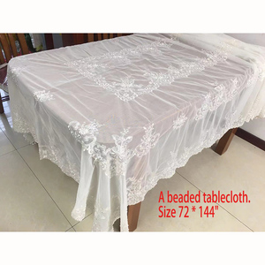 Mantel <span class=keywords><strong>de</strong></span> Mesa Bordado a Mano <span class=keywords><strong>de</strong></span> Alta Calidad al por Mayor, Moderno, con Lentejuelas y Flores, para Bodas y Fiestas - Product Image 2