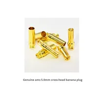 Connecteur banane mâle/femelle Amass GC5010 5,0 mm 40A à stabilité continue plaqué or 24K pour modèles réduits d'avions et véhicules électriques