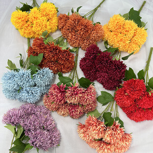Fleurs artificielles en soie Queyiyi, 7 têtes, hydrangeas pour décorations de mariage et usage domestique - Product Image 2