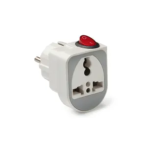 OUCHI European Type Universal Two Round Pin Travel Adapter Plug With Switch