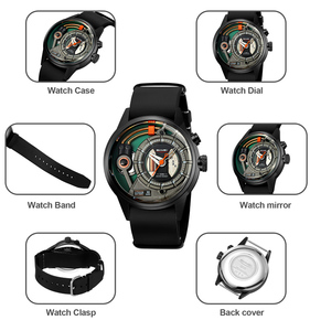 Oem biểu tượng tùy chỉnh chất lượng cao thạch anh đồng hồ hiện đại ngành công nghiệp phong cách thiết kế da ban nhạc không thấm nước <span class=keywords><strong>LED</strong></span> ánh sáng cổ tay đồng hồ - Product Image 4