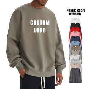 เสื้อสเวตเชิ้ตคอกลมโอเวอร์ไซส์สำหรับผู้ชาย ผ้าฝ้าย แขนยาว สวมใส่สบายๆ สไตล์ลำลอง เหมาะสำหรับฤดูใบไม้ร่วง ขายส่ง - Product Image 1