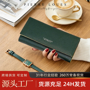 Cartera Larga Pierre Louis de 5 Pulgadas, Color Sólido, con Cierre y Ranuras para Tarjetas, para Mujer, Uso Diario - Product Image 5