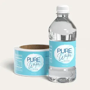 לוגו מותאם אישית עמיד למים ויניל אריזת דבק חותם תווית מדבקת גיליון הדפסת עבור מים בקבוק