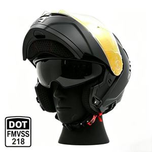 Üretici Tedarikli Bisiklet Kaskı Motosiklet Açılır Kapanır Modüler Kask Çift Vizörlü Dahili Yuvalı İsteğe Bağlı LED Arka Stop Lambası - Product Image 1