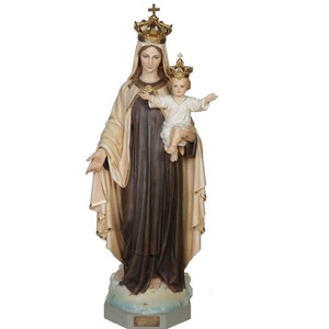 西方宗教教堂装饰真人大小玻璃纤维圣母像卡梅尔树脂雕像 - Product Image 1