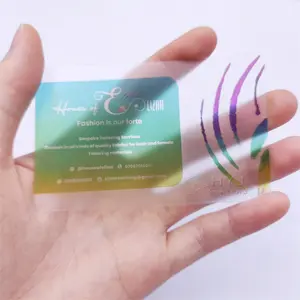 Özelleştirilmiş tam renkli baskı plastik şeffaf ziyaret kartı şeffaf kartvizit şeffaf davetiye kartları