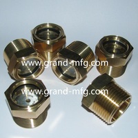 Indicateur de niveau d'huile en laiton hexagonal NPT / BSP de 3/8 pouces pour réducteurs à vis sans fin de boîte de vitesses de pompes