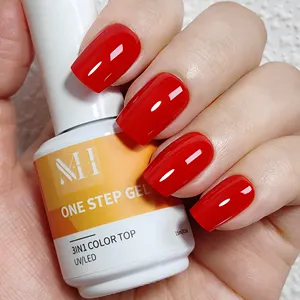 Mh Wholesale Prijs One Step Gel Private Label Top Coat En Base Coat Allemaal In Een Fles Uv Gel Nagellak 3in1 Gel Polish