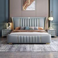 Nouveau Prix Usine Lit de Rangement Moderne en Cuir Vente en Gros Ensemble de Mobilier de Chambre d'Hôtel Haut de Gamme Lit en Bois Lits Capitonnés