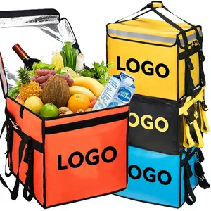 Custom Printed Portable Non Woven Large Capacity Insulated Tote Bag Thermal Lunch Picnic Cooler Bags For Food