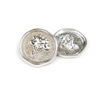 Boutons décoratifs en métal en forme de cœur pour costume, veste, pull en tricot, accessoires de manteau, style tige, logo en relief
