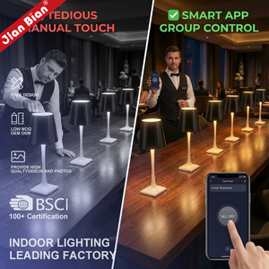 Lampe de table sans fil portable Tuya Wifi App RGB à intensité variable, rechargeable, avec minuterie, pour restaurant et bar - Product Image 1