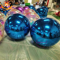 Boules de miroir gonflables géantes Iridescent Poly Sphere Mirror Ball Publicité Gonflable Led Balloon