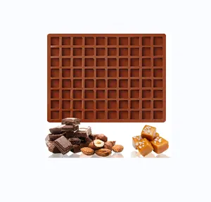 Moules en silicone gommeux carrés à 80 cavités pour bonbons, chocolat, praline, glaçons