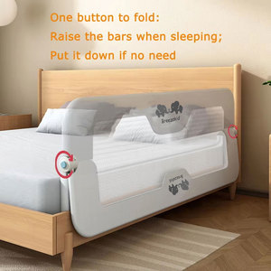 Barrière <span class=keywords><strong>de</strong></span> sécurité latérale pliable pour <span class=keywords><strong>bébé</strong></span>, protection respirante pour <span class=keywords><strong>lit</strong></span> d'enfant, pare-chocs <span class=keywords><strong>de</strong></span> <span class=keywords><strong>lit</strong></span> pour <span class=keywords><strong>lit</strong></span> Queen Size - Product Image 4