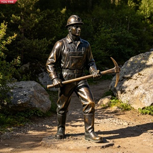 Statua di Minatore in Bronzo YOUFINE a Grandezza Naturale, Scultura di Operaio per Piazze Pubbliche e Parchi Industriali - Product Image 3
