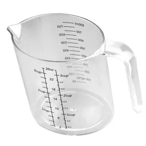 מותאם אישית מטבח פלסטיק מדידת כלים BPA משלוח נוזלית כוס צנצנת סט של 4 חתיכות למדידת