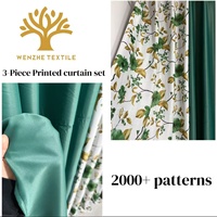 Lot de 3 rideaux à œillets imprimés en polyester, ensemble complet prêt à poser, voilages à fort pouvoir occultant, export pour les revendeurs mondiaux de textiles de maison