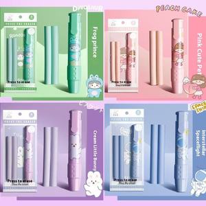 Penghapus Pensil Tipe Dorong Kartun Lucu, Penghapus Pena Isi Ulang untuk Alat Tulis Sekolah Anak-anak - Product Image 2