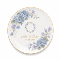Tempat Perhiasan Keramik Custom Motif Bunga Watercolour, Nampan Perhiasan, Hadiah Pernikahan dengan Nama dan Tanggal untuk Pengantin Wanita