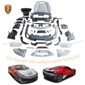 Upgrade auf Pista-Style PP-Material Bodykit für Ferrari 488 GTB Spider Body-Kit Frontstoßstangenlippe Seitenschweller Hinterer Kotflügel Lufteinlass - Product Image 3