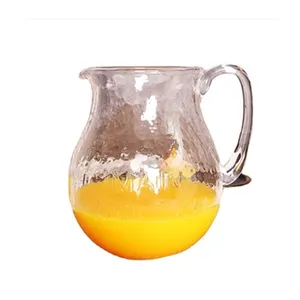 Bocal en verre d'eau de jus d'orange martelé de grande capacité de 133 oz/ 4 L, approvisionnement de l'usine de verrerie chinoise logo personnalisé acceptable