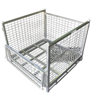 Cages et conteneurs de stockage en acier robustes, caisses en treillis métallique industrielles pour la logistique d'entrepôt et la manutention des matériaux