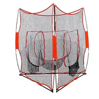 Filet de frappe de baseball/softball pliable portable de haute qualité et durable à trois côtés, avec cadre en métal et polyester, couleur personnalisable