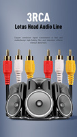 OEM 3M Plaqué Or Câble Audio Vidéo Cordon Composite 6 ft 3RCA vers 3RCA M/Mx3 Câble Audio AV pour TV DVD VCD