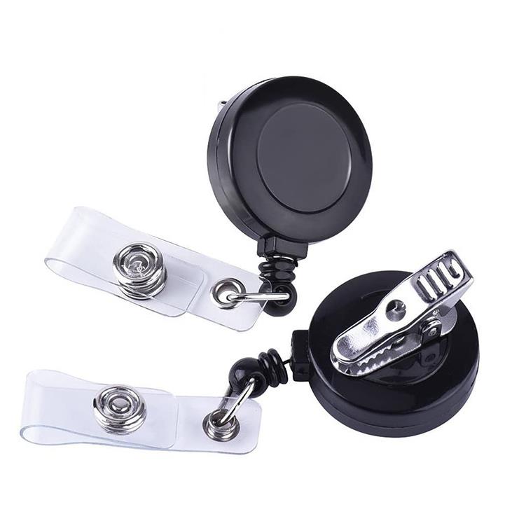 Выдвижной держатель для бейджа Держатель для удостоверения личности катушка с зажимом аллигатора Черный Держатель для Бейджа