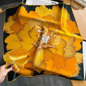 <span class=keywords><strong>Foulard</strong></span> in Pura Seta 100% <span class=keywords><strong>per</strong></span> Donne, Produzione Diretta, Stampa Floreale Personalizzata, Sciarpa Quadrata in Seta 90*90CM, Regalo di Nozze alla Moda - Product Image 4