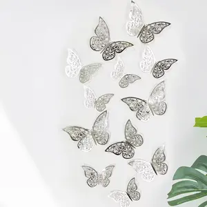 3D hueco boda fiesta mariposas decorativas sala de estar dormitorio decoración calcomanía pegatina
