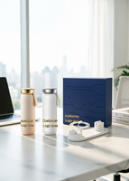 Coffret Cadeau d'Affaires de Luxe Technologique : Gobelet Intelligent à Détection, Recharge Sans Fil 6-en-1, Personnalisation du Logo en Relief Disponible