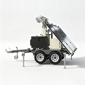 Torre de Iluminación Solar Híbrida Móvil con Remolque y Generador de Respaldo para Obras de Construcción e Iluminación de Emergencia Es-bg14 Híbrida - Product Image 4