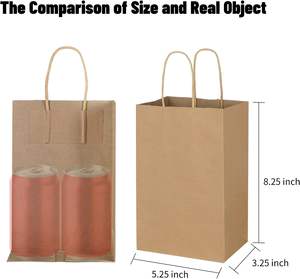 Sac en papier kraft brun personnalisé par le fabricant avec poignées - Product Image 2