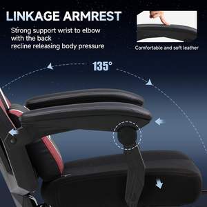 Chaise de jeu en gros AJUNION, chaise de jeu vidéo ergonomique en maille avec repose-pieds, réglable en hauteur, chaise d'ordinateur à dossier haut - Product Image 5