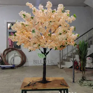 1.5M 교체 가능한 꽃 가지 야외 꽃 나무 장식과 작은 시뮬레이션 인공 벚꽃 테이블 트리