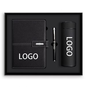 Carnets personnalisés en gros avec stylo et bouteille d'eau, cadeaux promotionnels d'affaires, carnet en cuir A5, coffret cadeau - Product Image 1