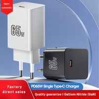 Chargeur rapide USB-C PD GaN 65W Shenzhen Lvxiangyuan, prise EU, certifié CE, pour ordinateur portable, tablette, téléphone portable