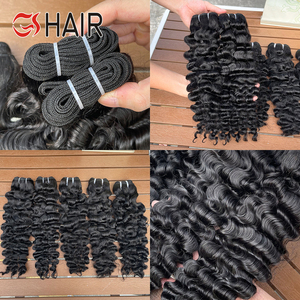 Extensiones de cabello humano virgen paquetes de trama <span class=keywords><strong>a</strong></span> granel de pelo rizado alineado con cutícula birmana vietnamita - Product Image 4