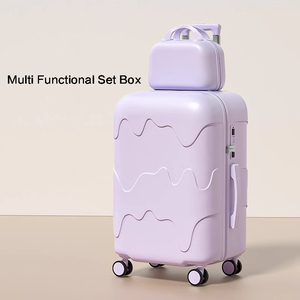 JX 20 polegadas Multi Funcional Caixa Combinação Spinner Carry-On Bagagem 360 Graus Spinner Rodas ABS + PC Material TSA Bloqueio Suave - Product Image 3