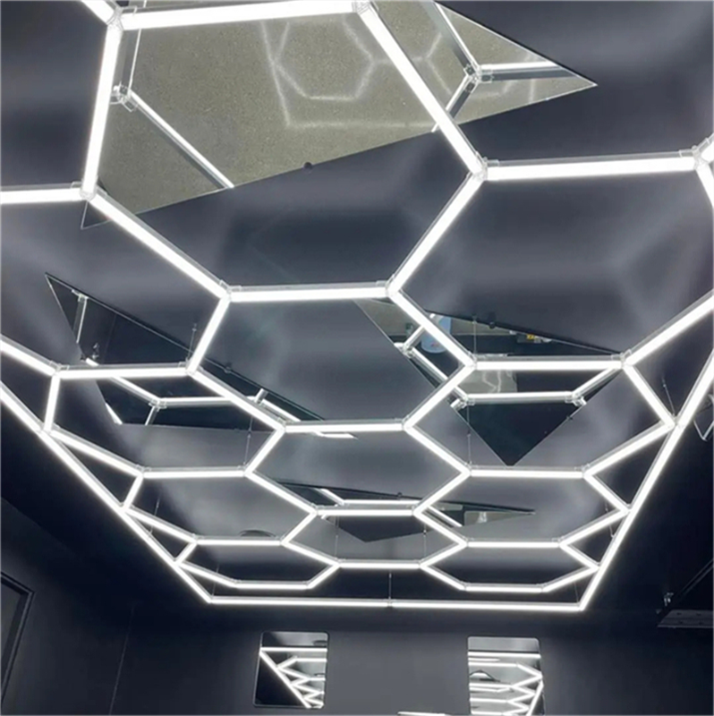 High Quality Aluminum PC Body Modern Hexagonal Pendant LED Wall Lamp IP54 Waterproof 540W Honeycomb Design Warehouse Garden