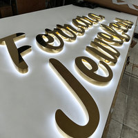 Letrero Personalizado para Tienda o Boutique, Letrero LED 3D Interior, Letras LED Retroiluminadas de Acero Inoxidable para Recepción de Negocios