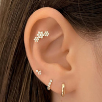 Fleur Zircon Boucles D'oreilles En Gros En Forme De Fleur Boucle D'oreille Femmes Accessoires De Mode Pour La Fête Du Festival