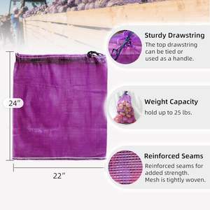 Sacs à bois de chauffage en maille durable Huamaohengchun 22x24 pouces pour le stockage des écrevisses, des oignons et des pommes de terre avec matériau LDPE - Product Image 3