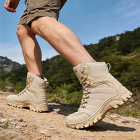 Chaussures de sécurité de fabrication industrielle, bottes tactiques imperméables en similicuir personnalisées, bottes tactiques antidérapantes pour hommes