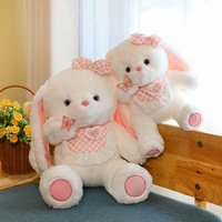 Boneka Kelinci Lucu Warna-warni Telinga Jatuh Bahan Katun PP Super Lembut 40-70cm Hadiah Ulang Tahun Liburan Pasangan Mainan Penenang Anak