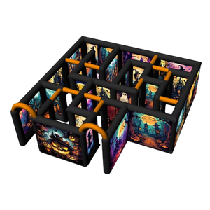 Labyrinthe gonflable d'Halloween, maison hantée, imprimé citrouille et sorcière, labyrinthe miroir gonflable pour événements et fêtes en plein air - Product Image 2